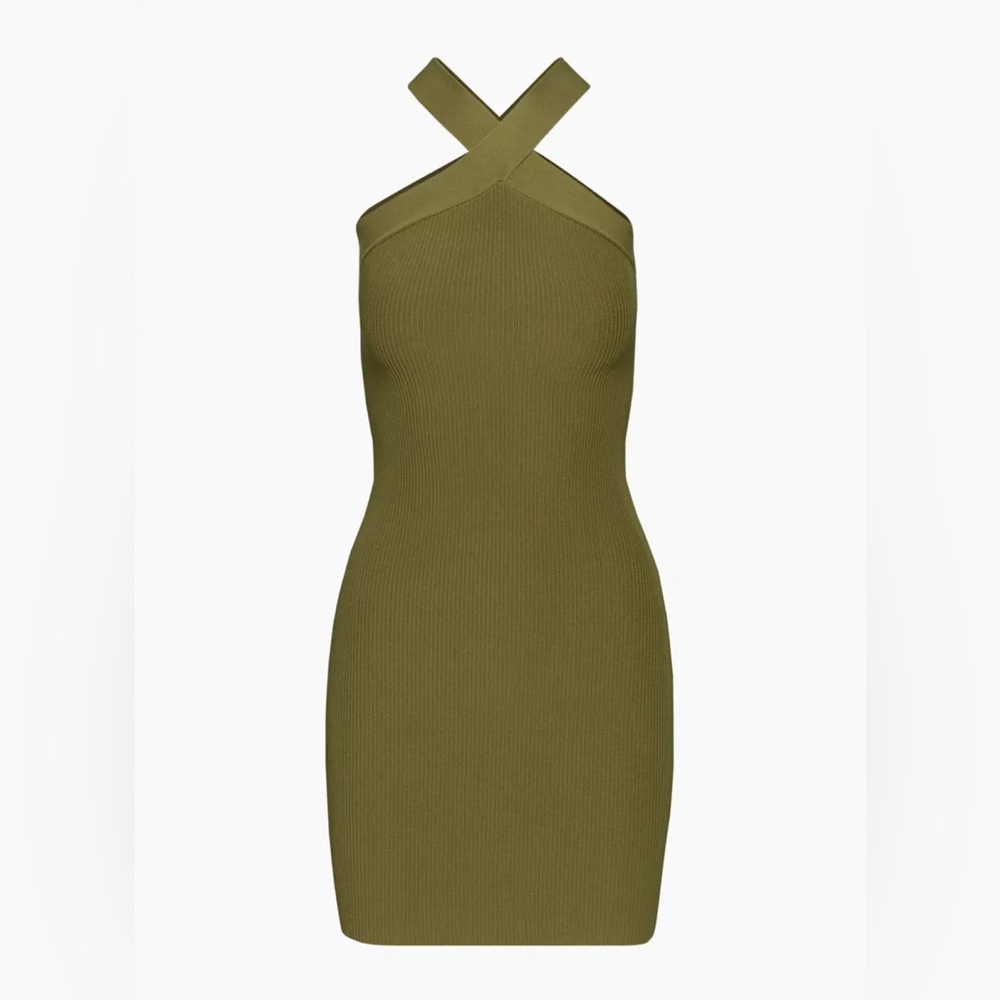 Sculpt knit criss cross mini dress